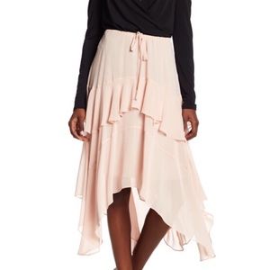 NWT BCBG MAXAZRIA Bare Pink Chiffon Skirt
